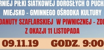 Turniej piłki siatkowej dorosłych z okazji 11 listopada 09.11.2019 r.