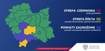 Koronawirus: strefy ż&oacute;łte w Małopolsce. Powiat Nowosądecki w zielonej strefie!
