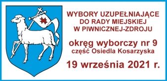 Wybory uzupełniające do Rady Miejskiej w Piwnicznej-Zdroju niedziela 19 września 2021 r.