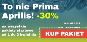 Naprawdę! To nie prima aprilis! TAAAKA ZNIŻKA od 1 kwietnia. 13 Festiwal Biegowy w Piwnicznej-Zdroju