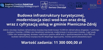 Rozpoczęto roboty budowlane związane z realizacja zadnia pn. &bdquo;Budowa infrastruktury turystycznej, modernizacja sieci wod-kan oraz dr&oacute;g wraz z cyfryzacją usług w gminie Piwniczna-Zdr&oacute;j&rdquo;