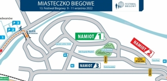 13. Festiwal Biegowy 9-11.09.2022 parkingi i mapka Miasteczka Biegowego w Piwnicznej. Godziny działania Biura Zawod&oacute;w i Expo