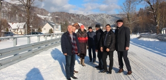 Wizyta Starosty Nowosądeckiego na drodze powiatowej w Wierchomli Wielkiej