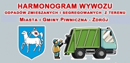 HARMONOGRAM WYWOZU odpadów zmieszanych i segregowanych z terenu Miasta i Gminy Piwniczna-Zdrój na 2024 r.